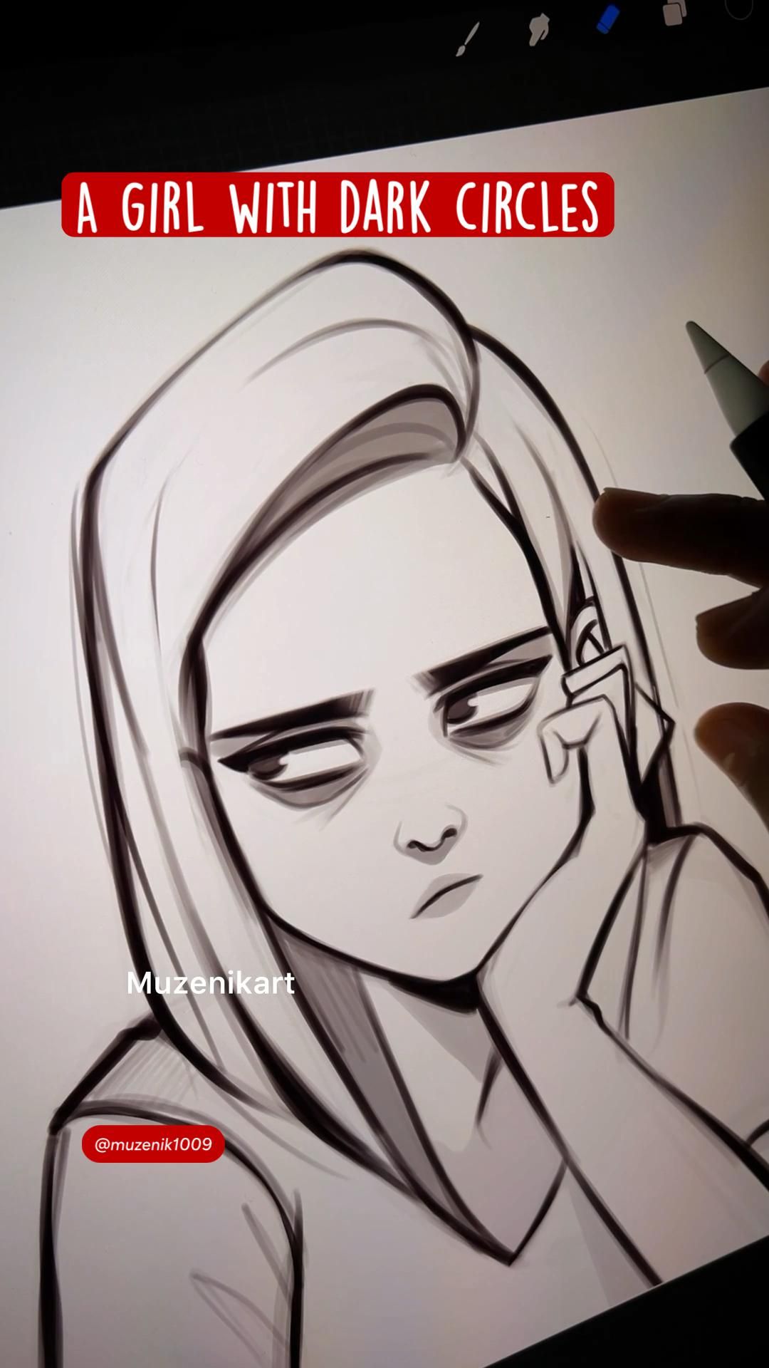 A girl with dark circles