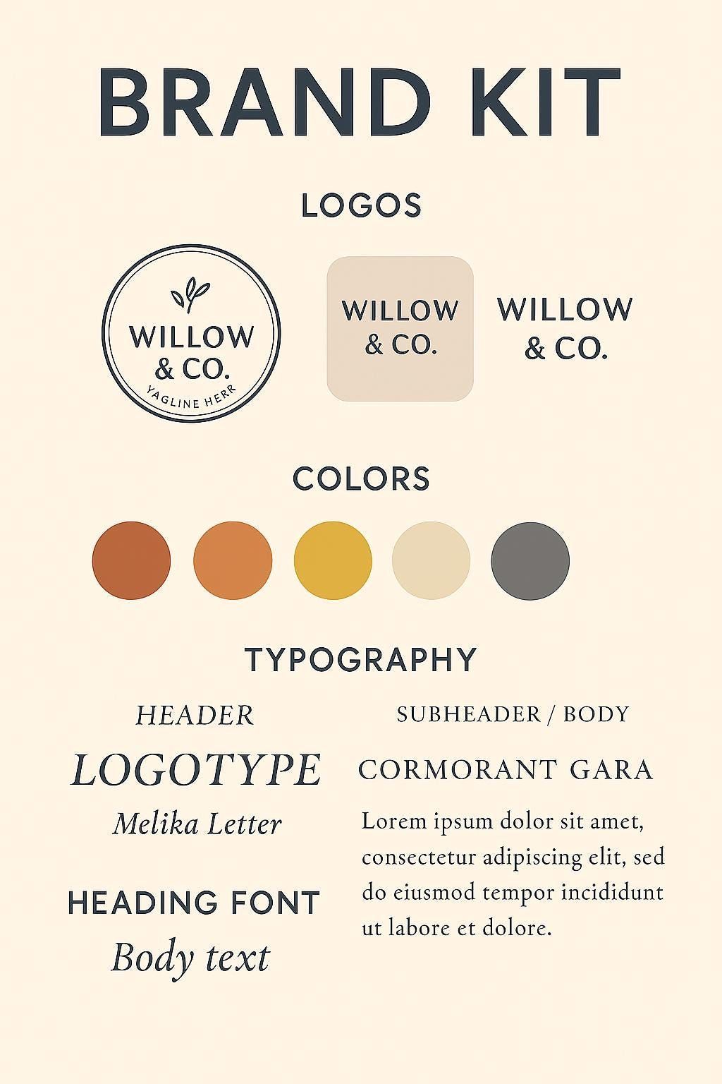 Canva Brand Kit Template: Logo, Fonts, & Color Palette for Startups