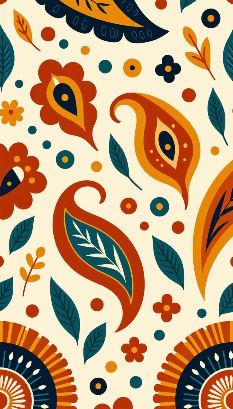 Free Printable Boho Pattern: Paisley & Floral Design