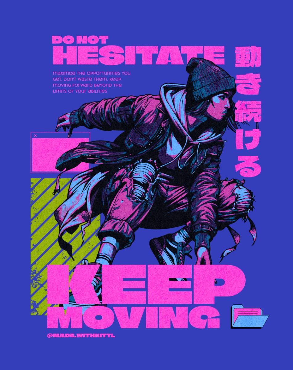 Editable  Keep Moving Design Template