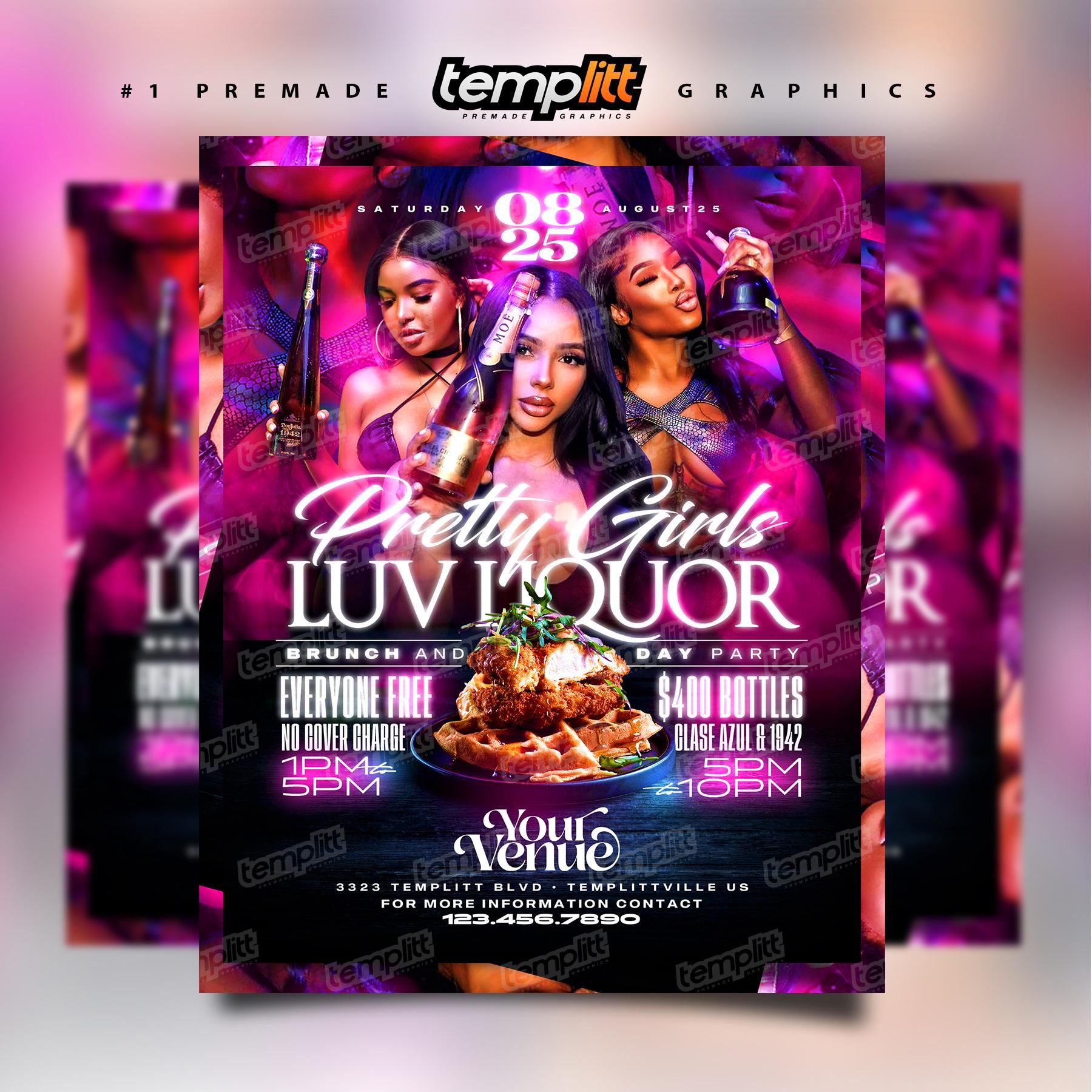 Flyer de fête de jolies filles aiment les alcools, modèle de Flyer premade, Flyer d’événement, Flyer de boîte de nuit, conception de Flyer numérique personnalisé