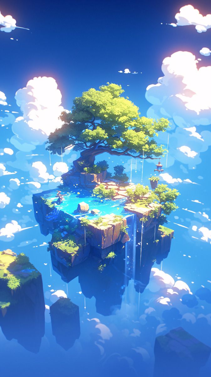 On a floating island above the clouds…