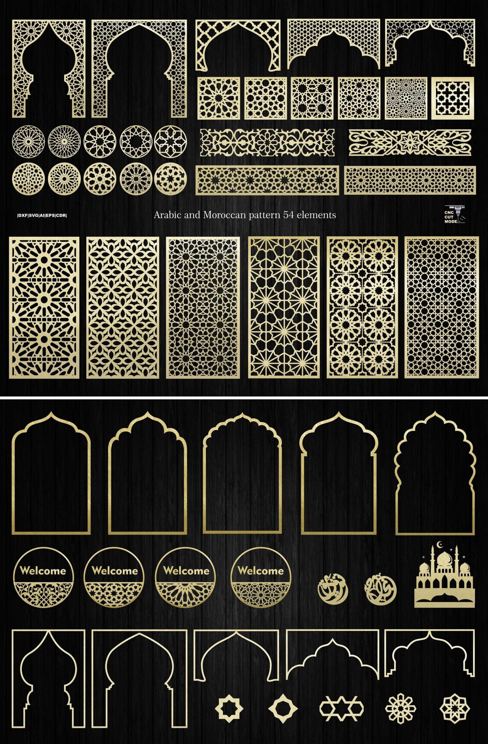 🎨 FREE: 52 Moroccan Pattern Bundles Featuring Oriental Arches & Arabic Ornaments | Islamic Style D