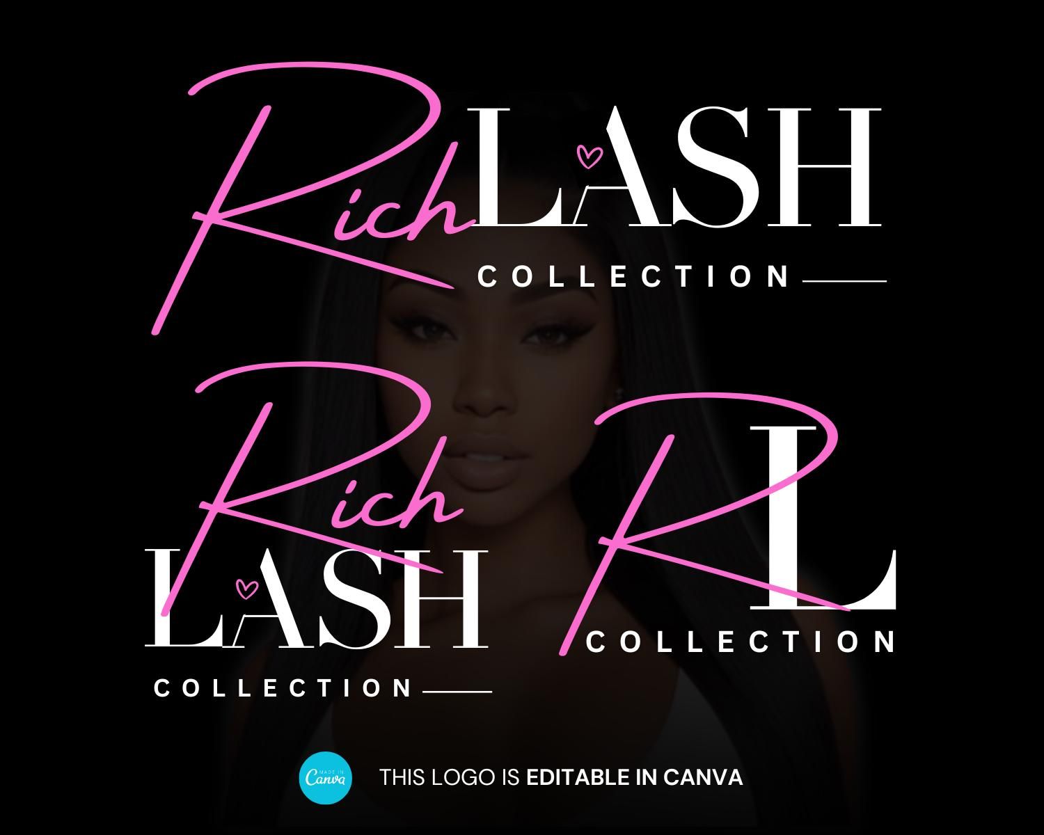 Logo Design Set, Logo Template, DIY Beauty Logo, Hair Logo, Lash Logo, Makeup Logo, Nails Logo, Braid Logo, Premade Logo Design Custom