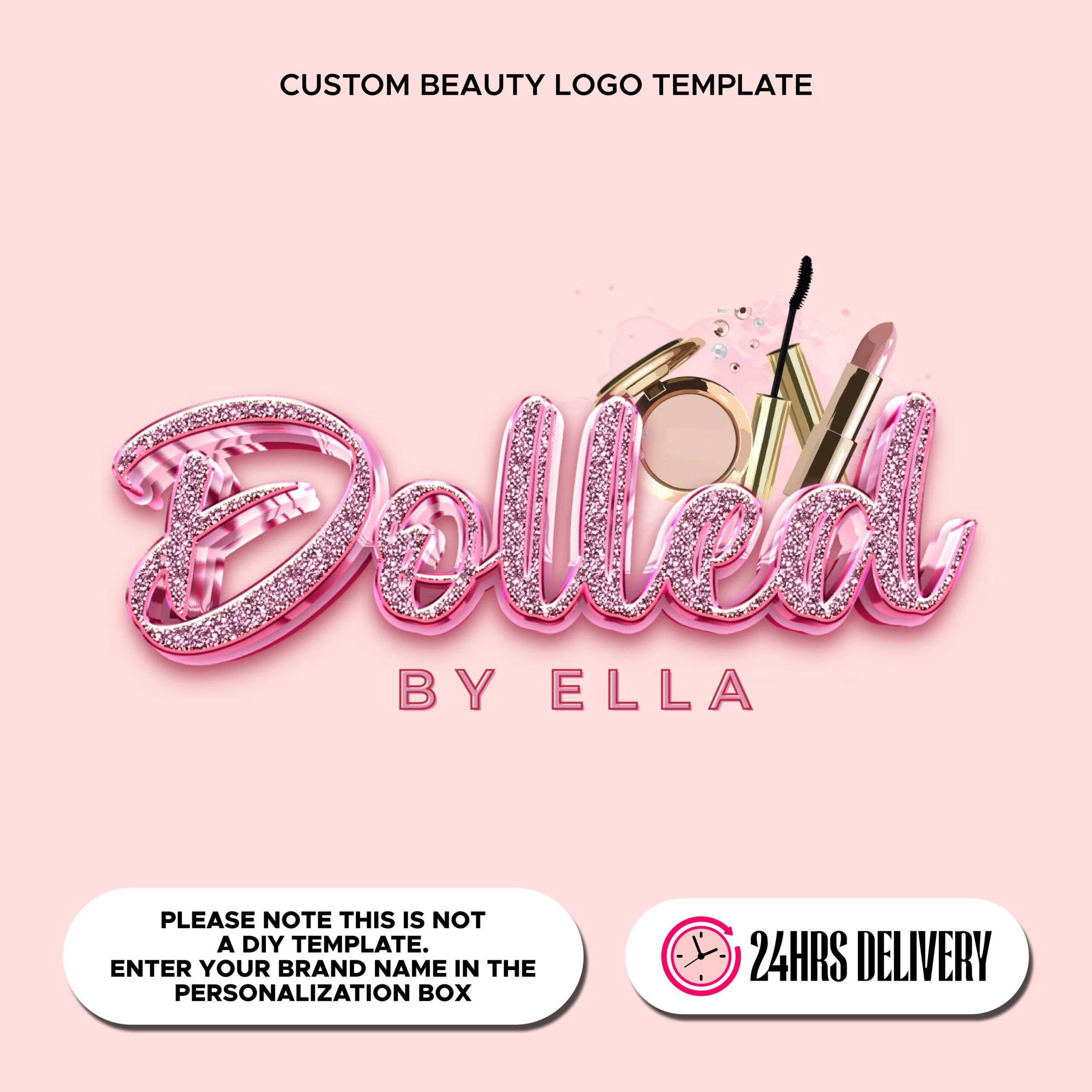 Modèle de logo personnalisé bricolage avec logo de beauté Canva Logo MUA pour la création de logo de cheveux de marque de beauté Modèle de logo pour cils