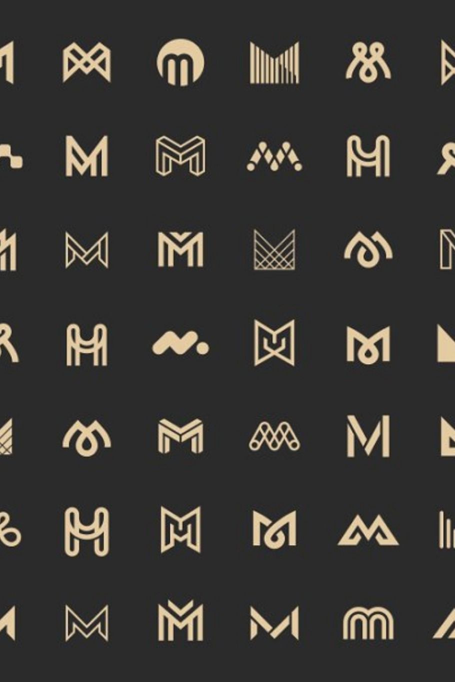 M Letter Logo Bundle Monogram Set