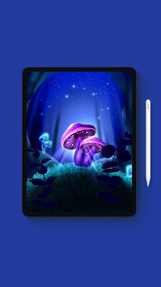 How To Draw Glowing Mushrooms // Step-by-Step Procreate Tutorial