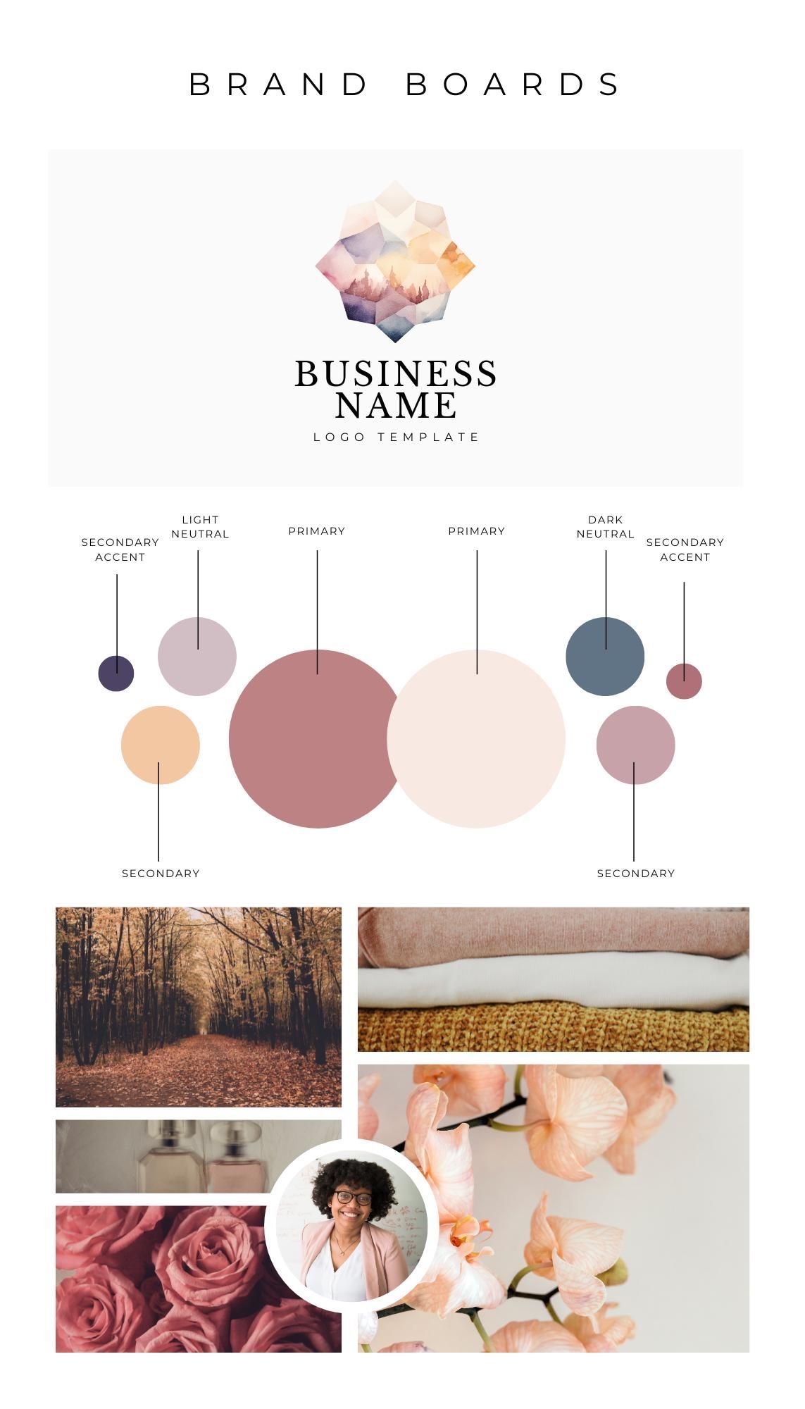 Monogram Logo Branding Board Template for Entrepreneurs | Create Stunning Logos