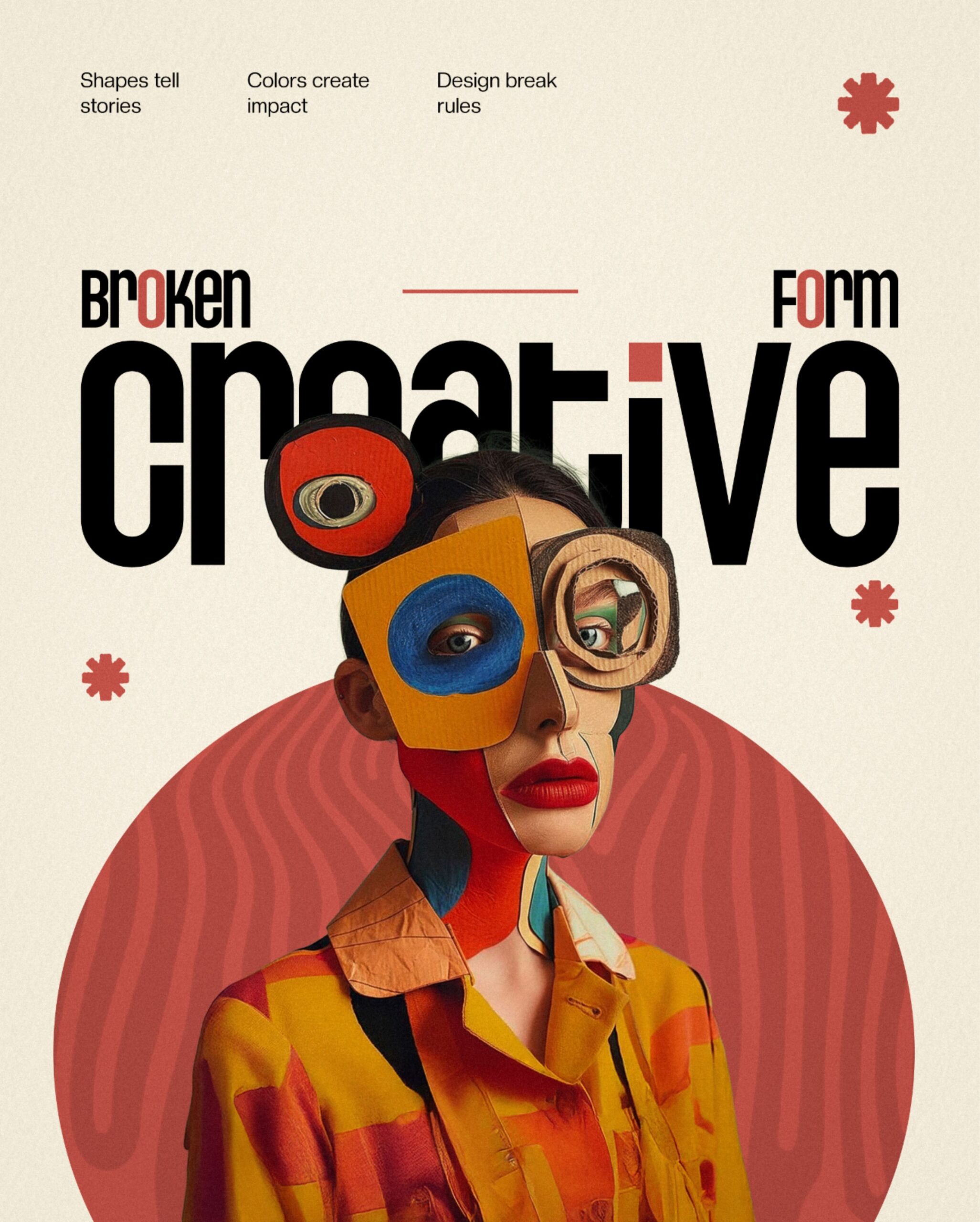 Broken Creative Form | Abstract Conceptual Poster Design