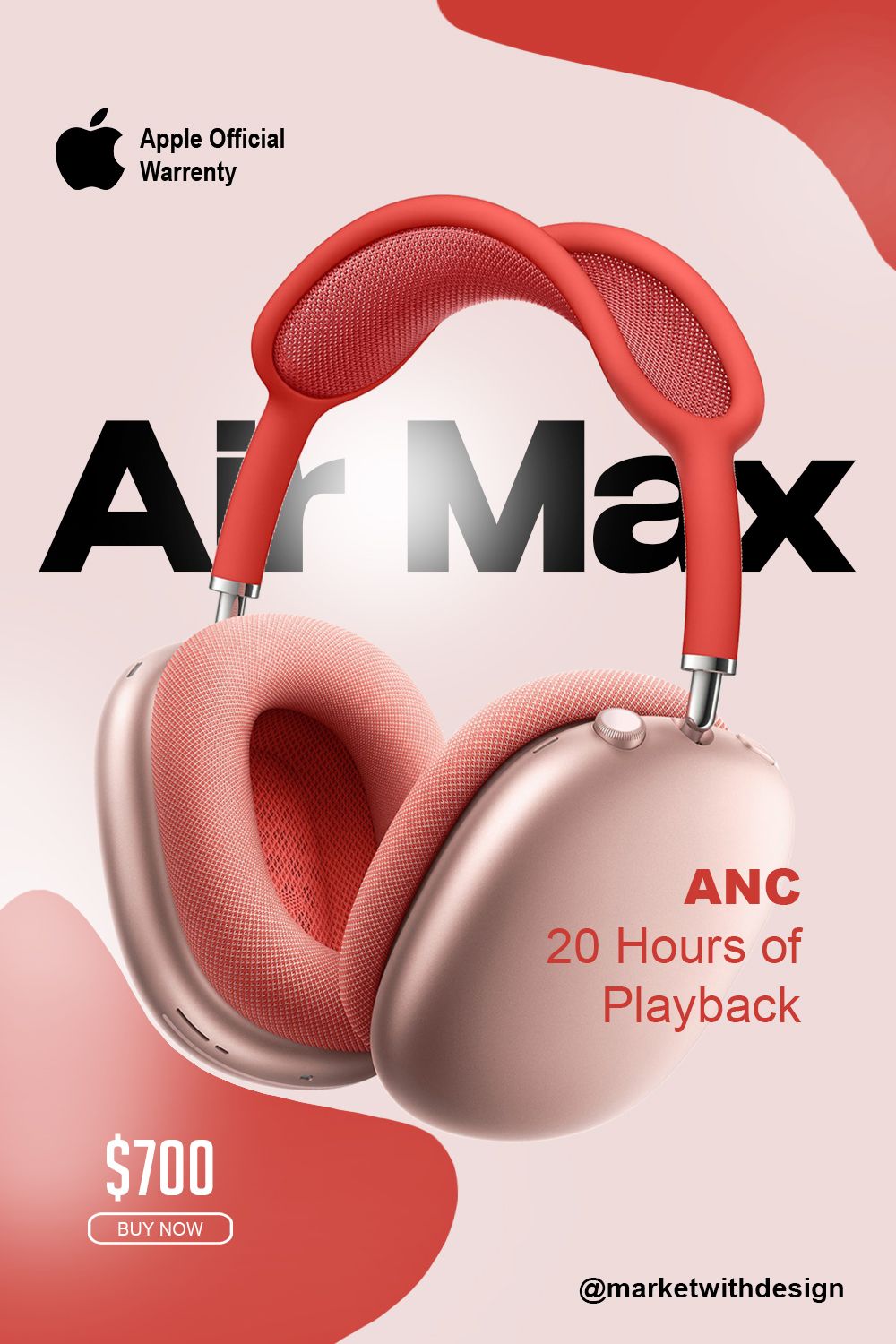 Stylish Apple Air Max Headphone Ad Poster | Photoshop Design Showcase