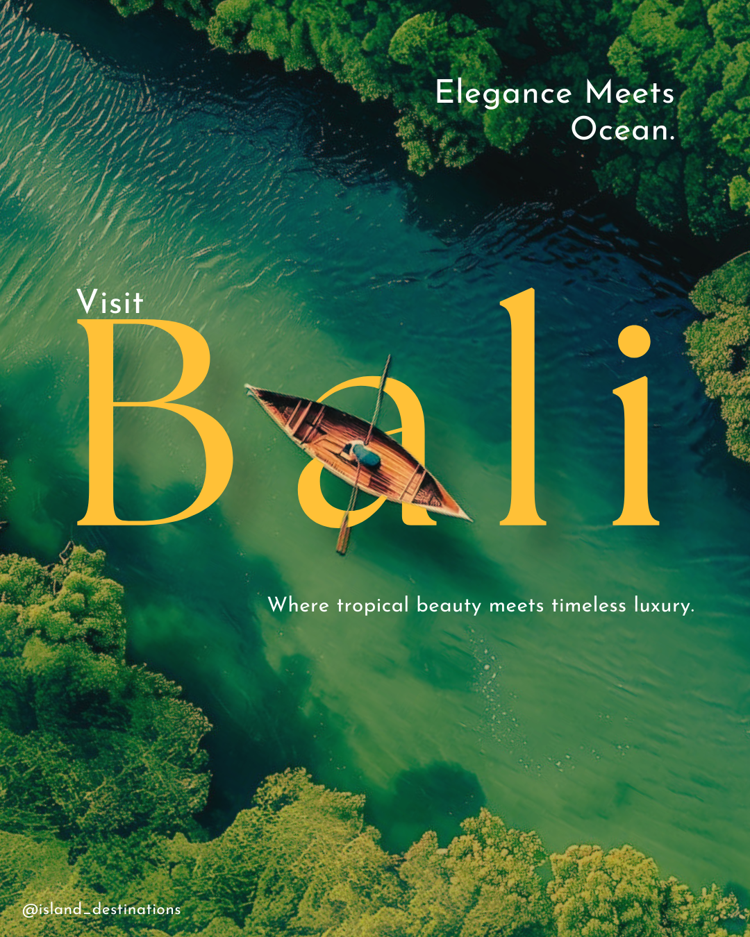 BALI TRAVEL TYPOGRAPHY POSTER PRINT A3 A4