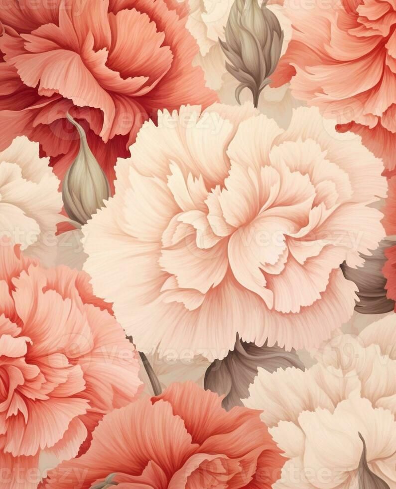 Petal of beige dyed Carnation flower background Dianthus caryophyllus Spring flower patt