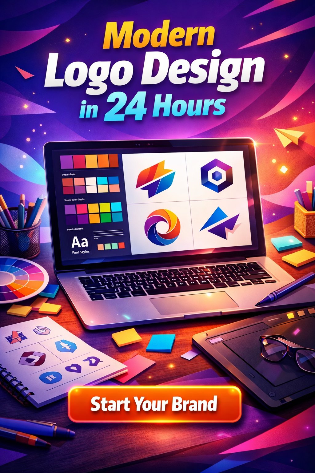 I will do modern professional business logo design for your brand