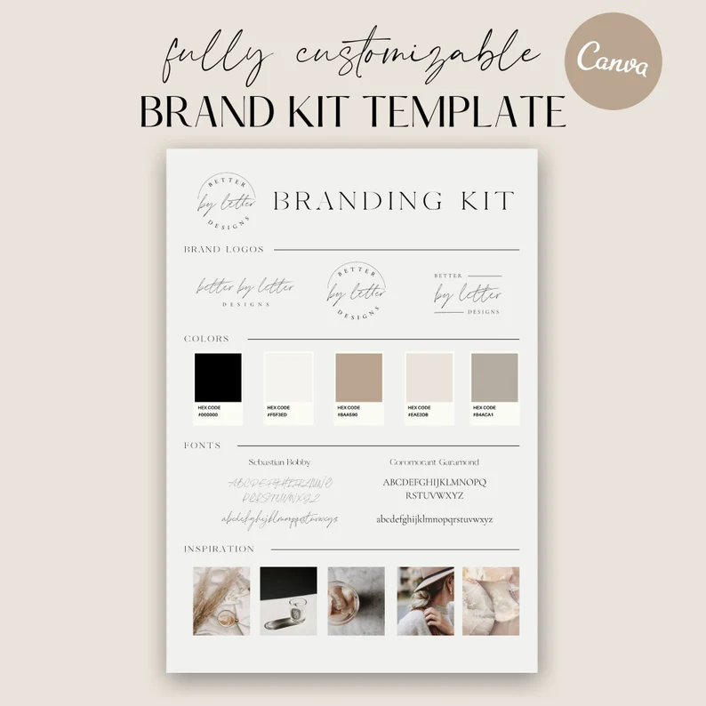 Canva Brand Kit Template Mini Brand Board Template Branding Kit for Brand