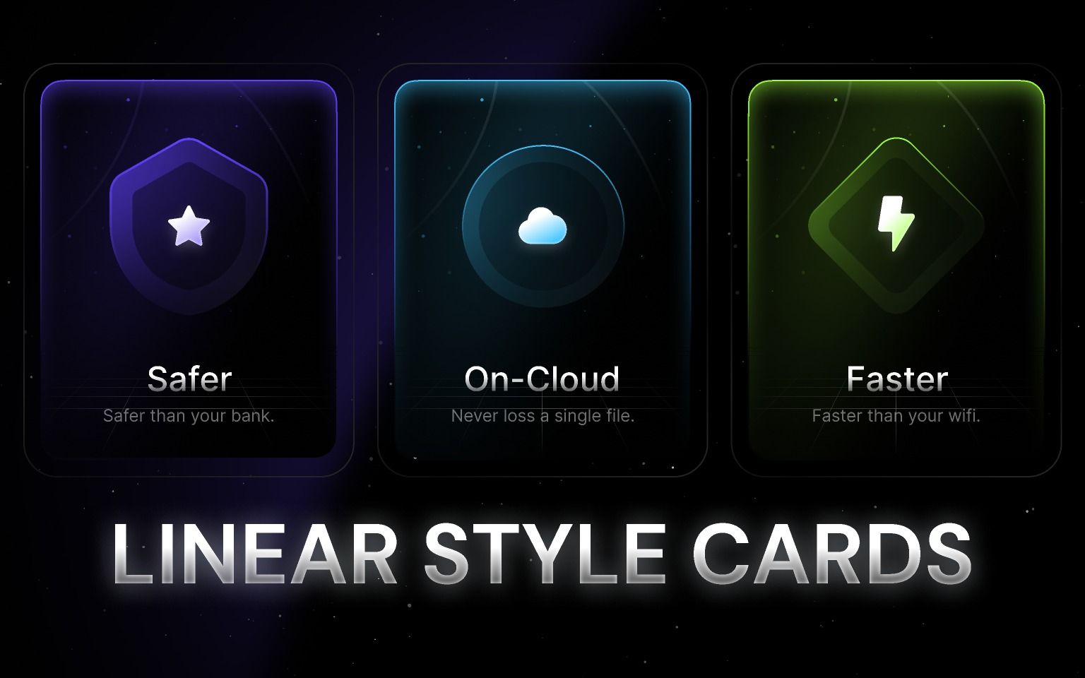 Neon Gradient Cards – Linear Style | Figma