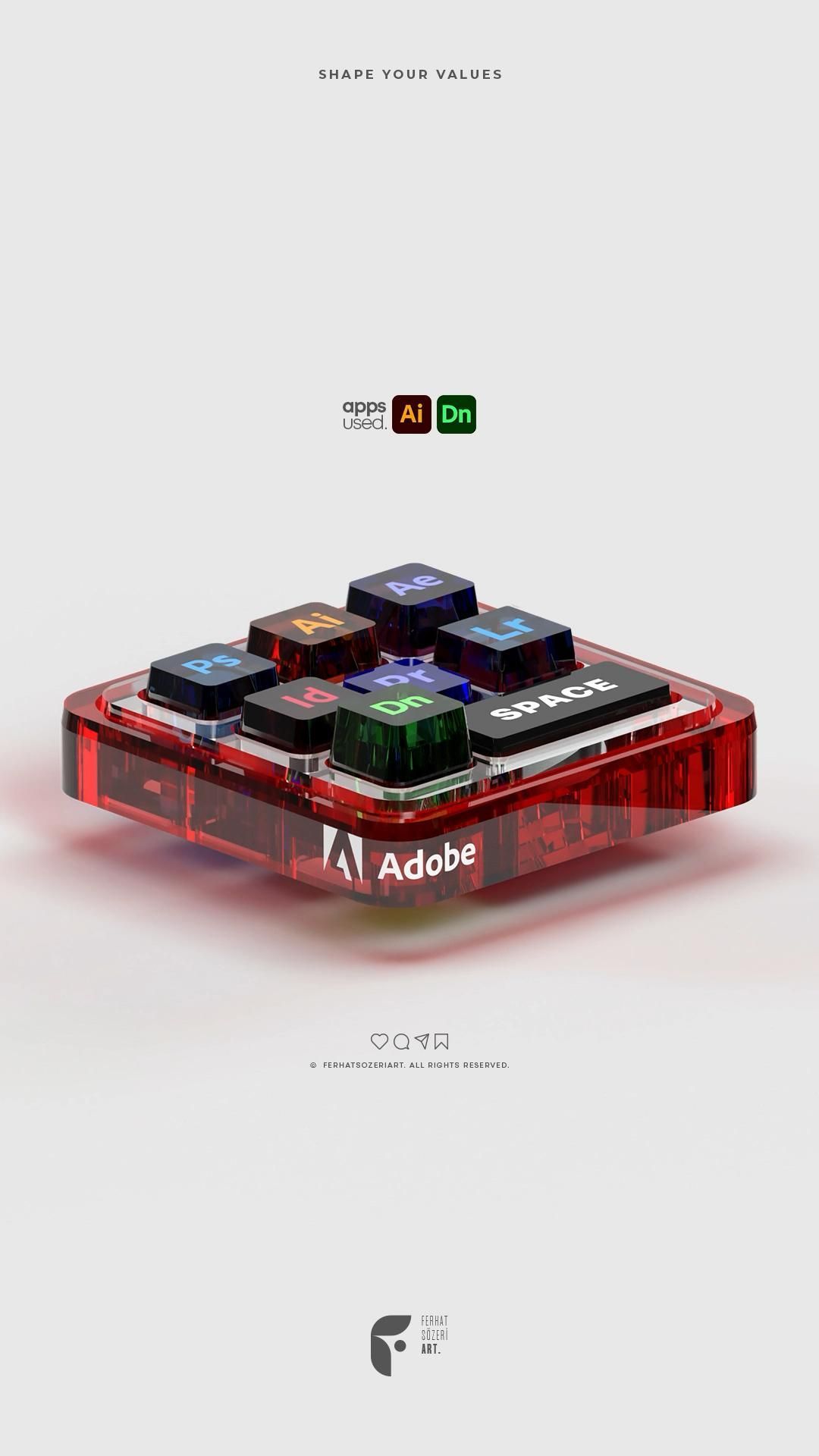 3D Adobe Keyboard | Adobe Dimension – Illustrator Tutorial