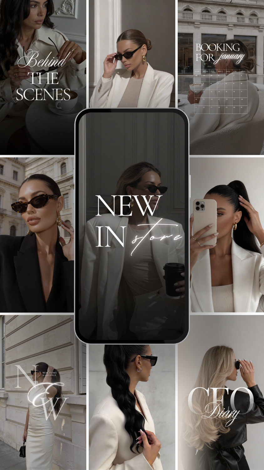 White and Beige Aesthetic Instagram Templates