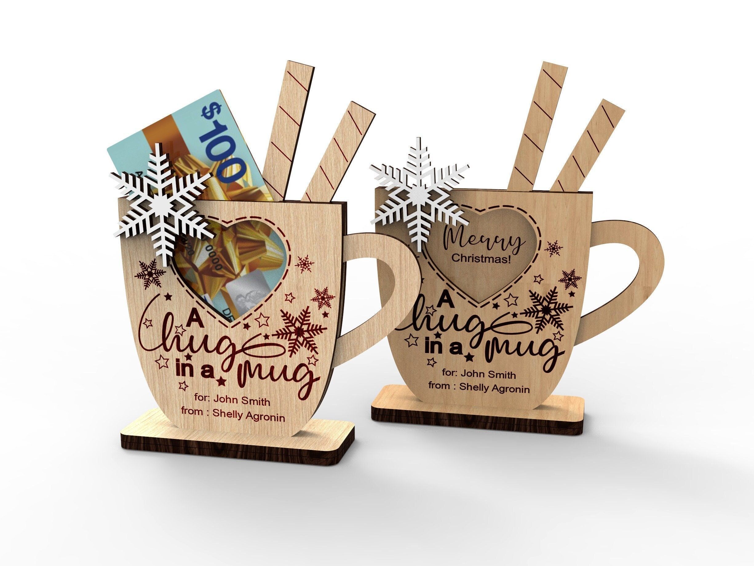 A hug in a mug gift card holder | Cash Money Gift | Personalized Holiday Gift