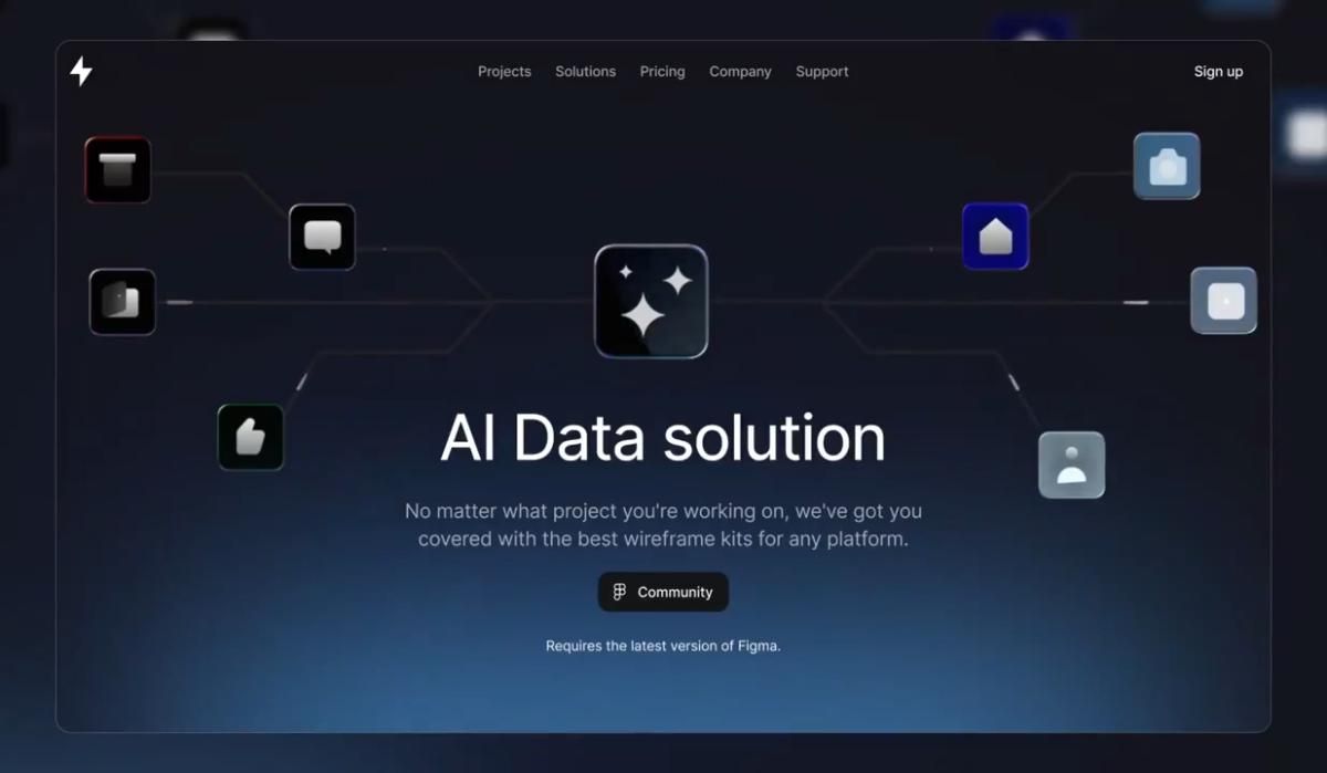 AI-powered data website header animation 🙌