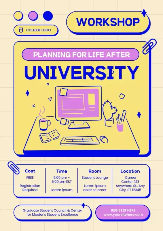 Beige Modern University Workshop Announcement Poster