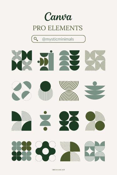 Aesthetic Geometric Icons for Mid Century Modern Design