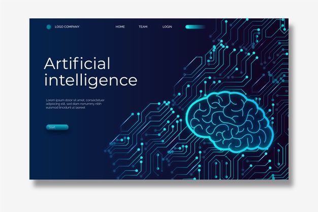 Szablon strony docelowej z sztuczną inteligencją | Darmowy wektor