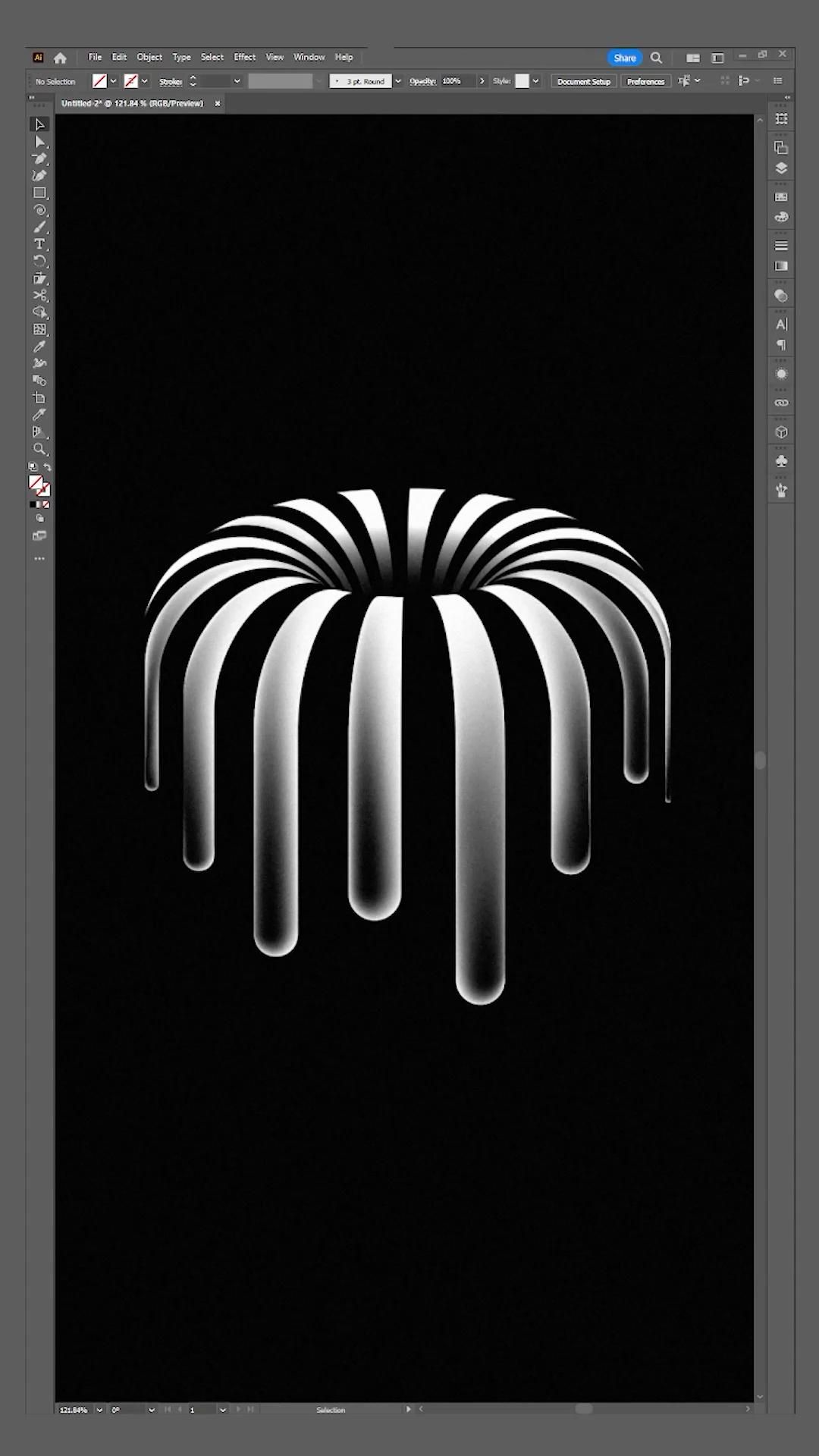 Abstract Melting Donut in Illustrator