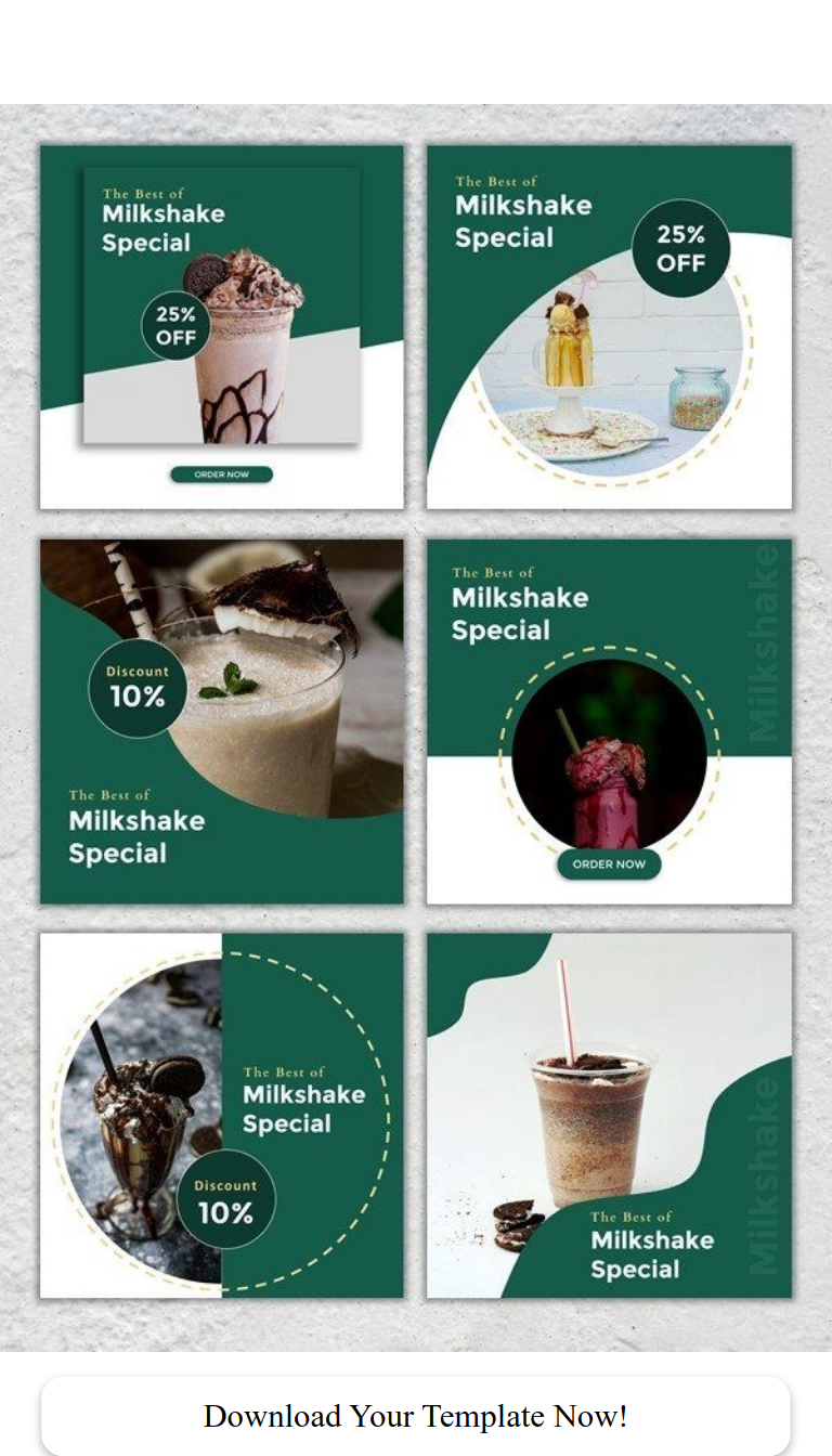 Engaging Milkshake Promotion Templates for Instagram Marketing