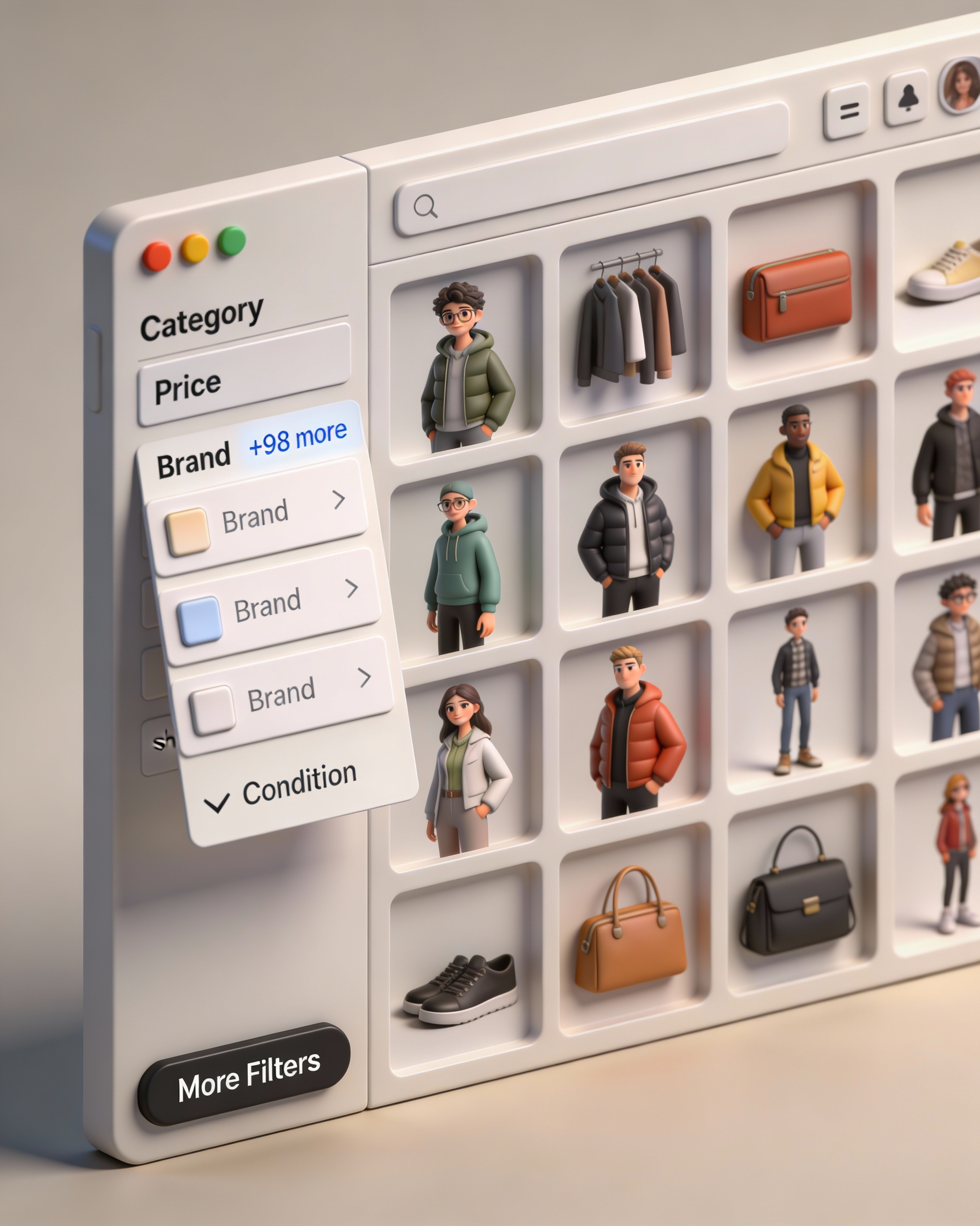 Clear all vs clear one, filters ui balanced correctly
