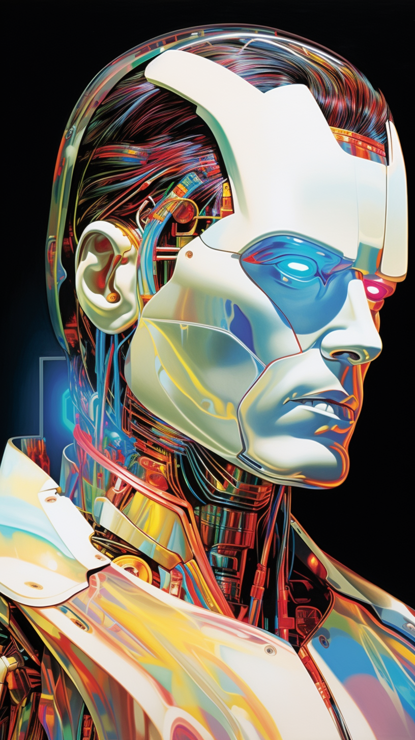 a digital painting of a man’s head and torso