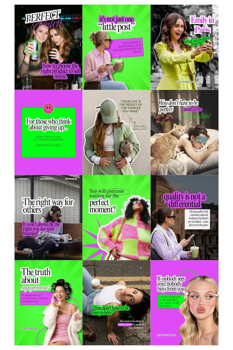 Modern Y2K Retro Social Media Canva Templates 2026 | Instagram Post & Branding Kit