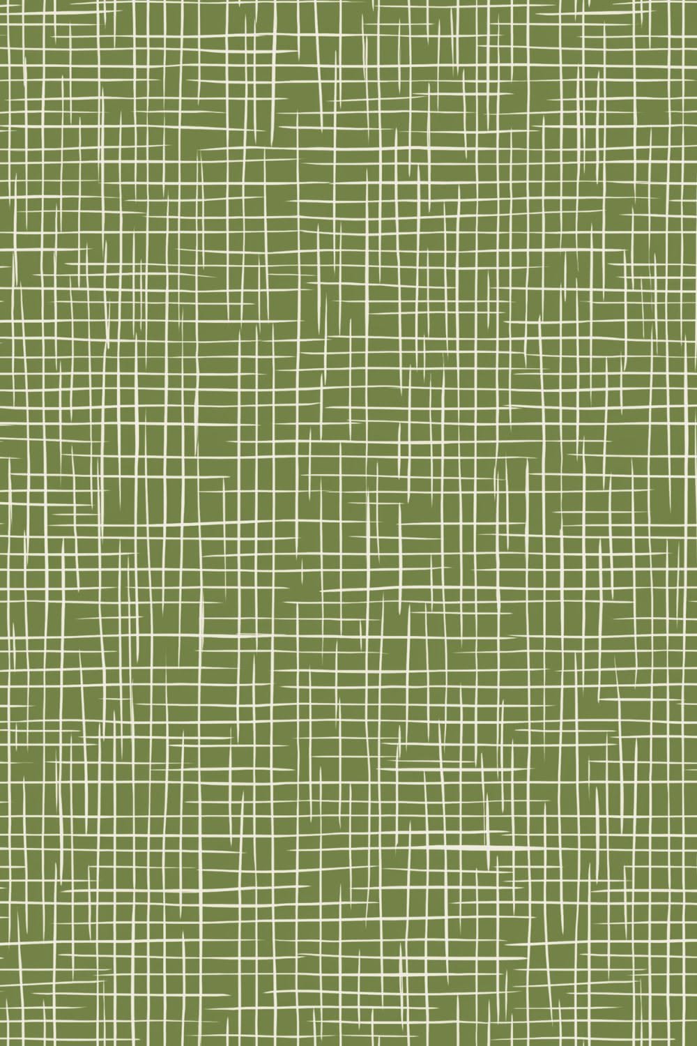 Green Linen Texture Fabric | Midcentury Modern Blender Print