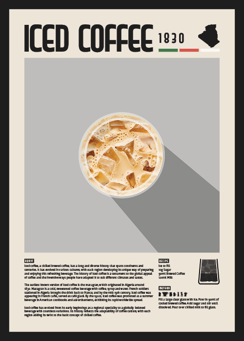 Iced Coffee Aesthetic Illustration Poster