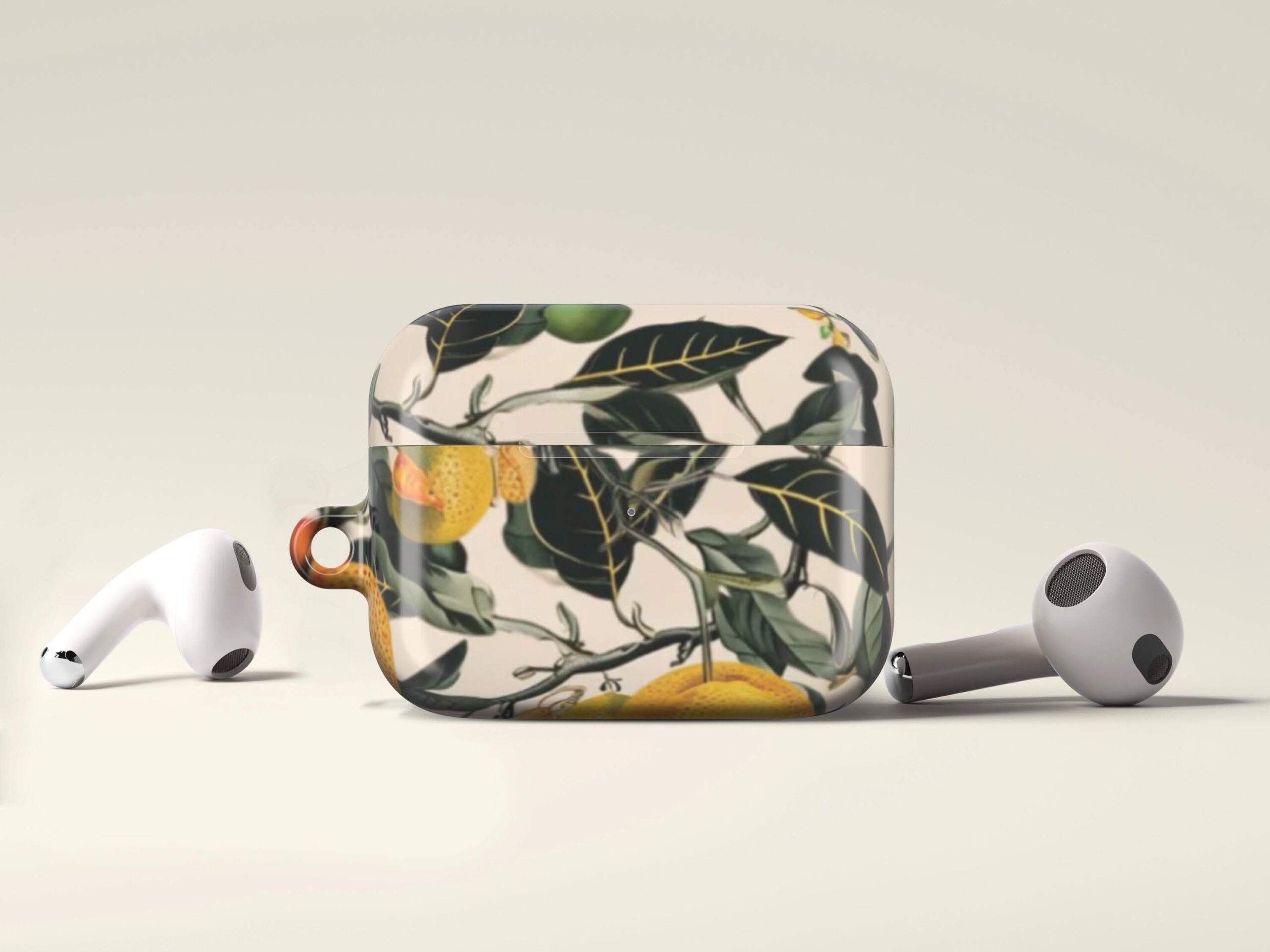 Monet Inspired Lemon Botanical AirPods Pro 2 Case, Vintage Fruit Art AirPod Cover, Nature Painting Style, Holiday Gift for Mom Dad Kid 00183