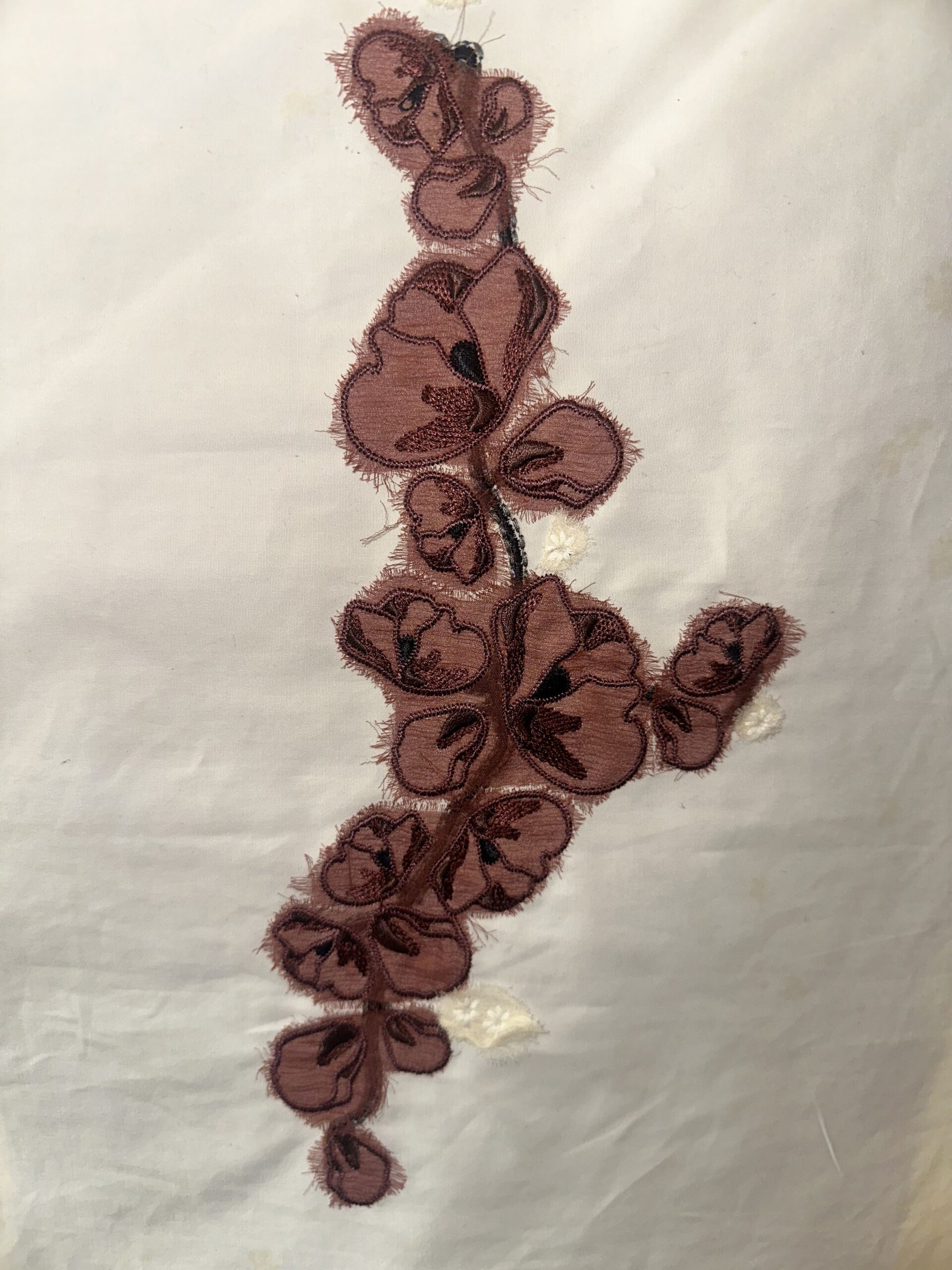 Stunning Rose Wine Floral Applique  Novelty swatches