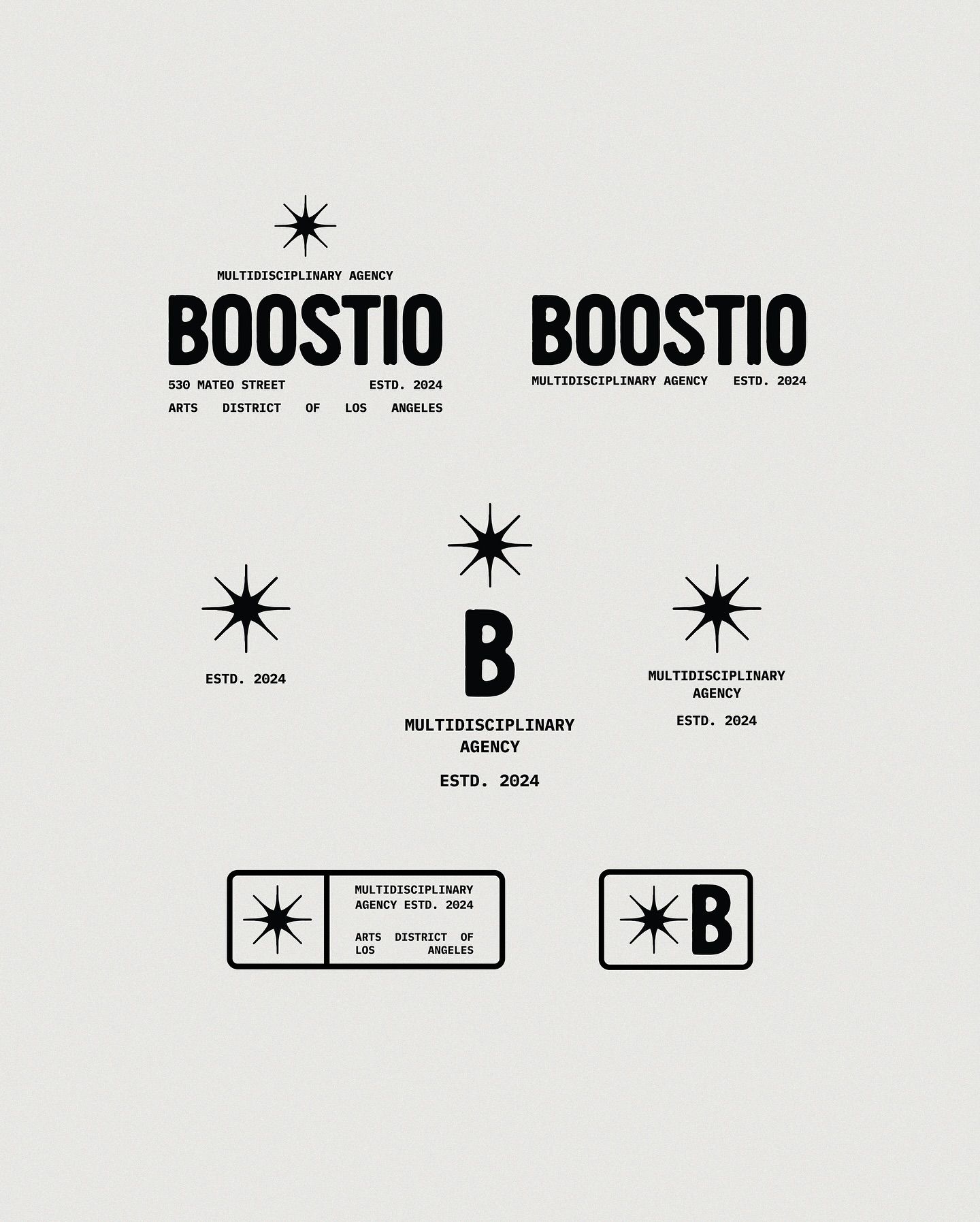 Boostio | marketing agency | branding | logo design | graphic design | logo suite