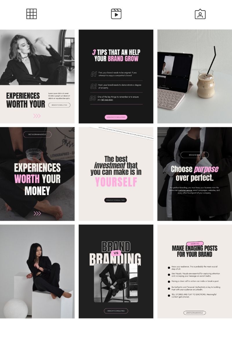 Aesthetic Instagram Post Templates designed in canva