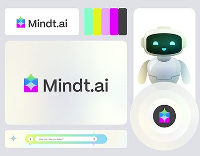 Mindt AI logo branding – Ai logo design – Rashed ®