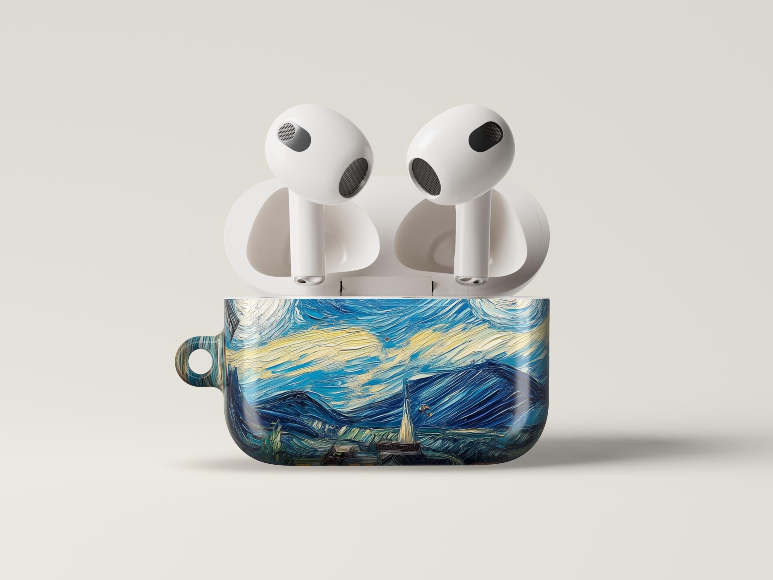 Starry Night Airpod Pro 2 Case, Van Gogh Inspired Airpod 3 Cover, Classic Art Airpod Pro 1 Case, Gift for Art Lovers Star Swirl Design 00101
