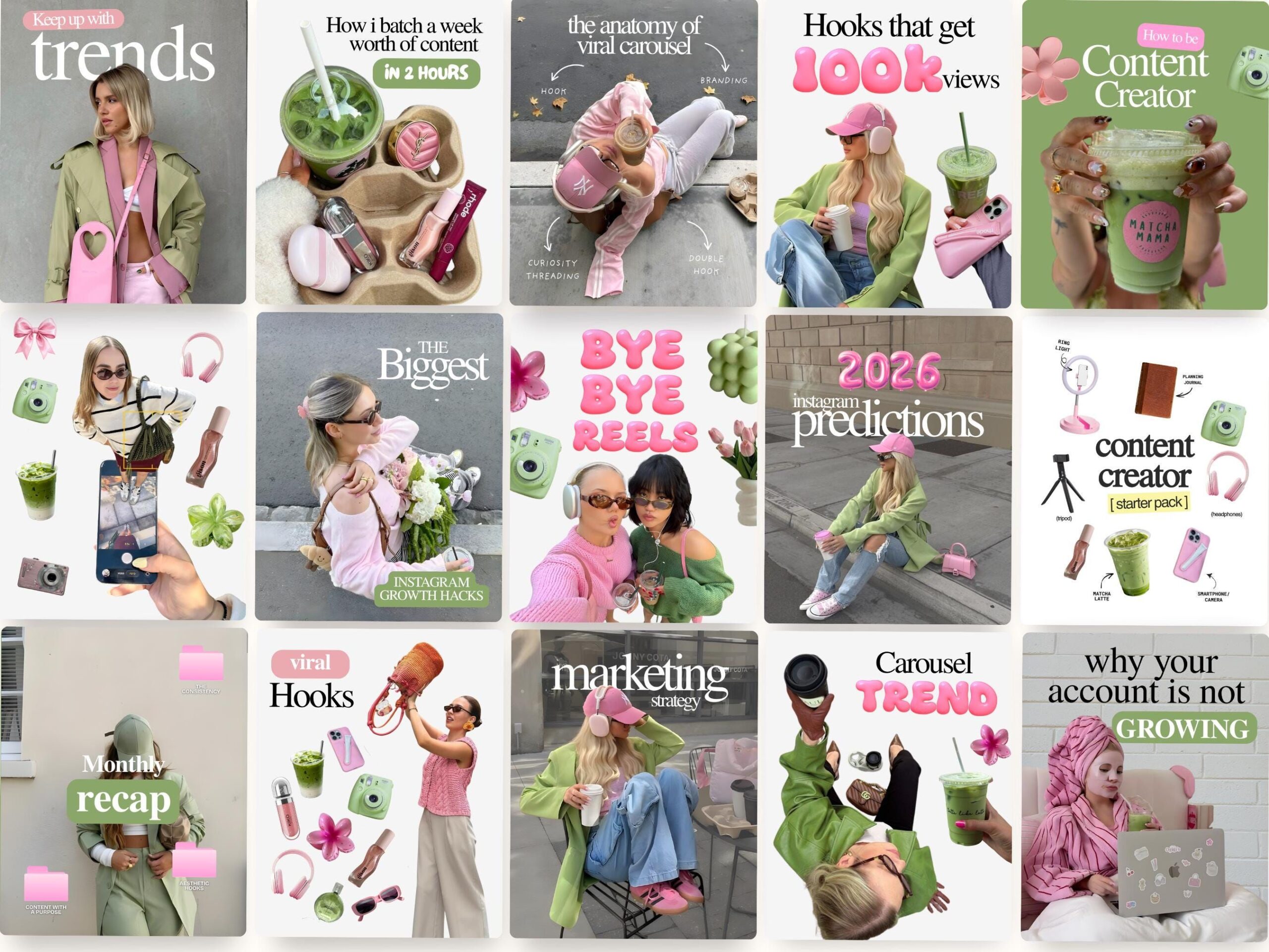 Trendy 40 iOS Core Content Creator Instagram Posts & 40 Stories, SMM Viral, Aesthetic Instagram for Influencers, Digital Marketing Posts.